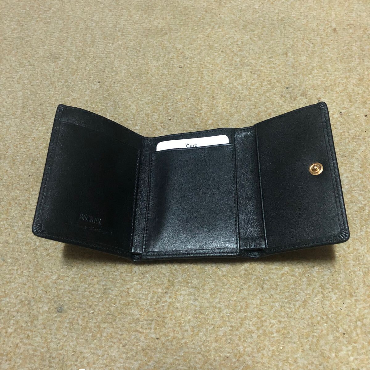 ドイツ ベッカー社製三つ折財布 仔牛革 極小財布 ブラック の画像5
