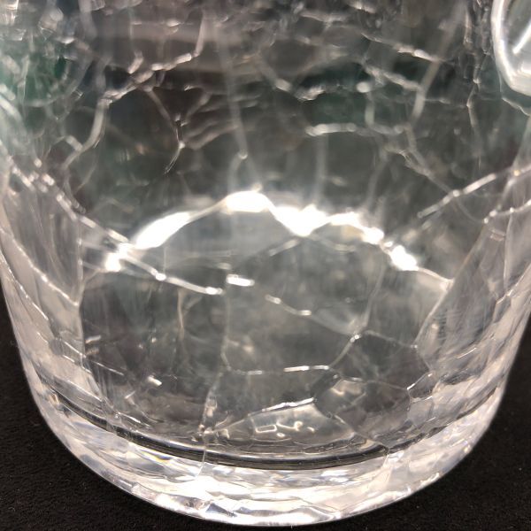 【21206】KITAICHI GLASS 水差し 北一硝子 小樽切子 ヒビ加工 ガラス工芸 コレクション インテリア 経年保管品 中古品 梱包60サイズの画像7