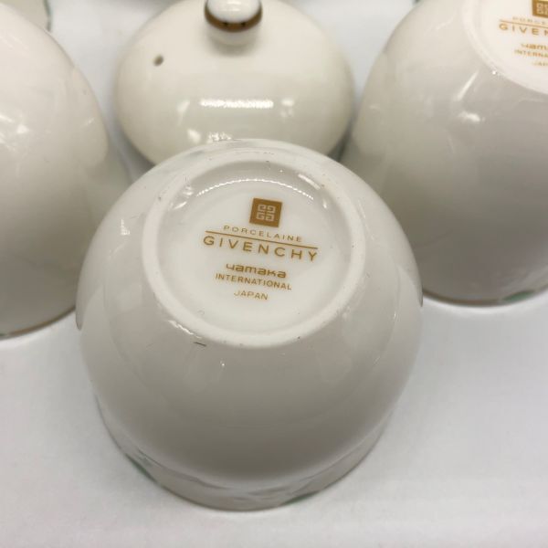 【24026】GIVENCHY 茶器セット ポット×1 カップ×5 急須 湯呑 5客揃 ジバンシー ティーセット 食器 陶器 経年保管品 中古 梱包80サイズの画像4