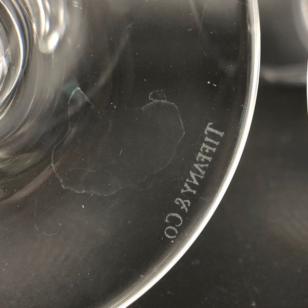 【24214】TIFFANY＆Co. ティファニー ペア ワイングラス シャンパングラス 2客セット 硝子 工芸品 経年保管品 中古品 梱包80サイズの画像7