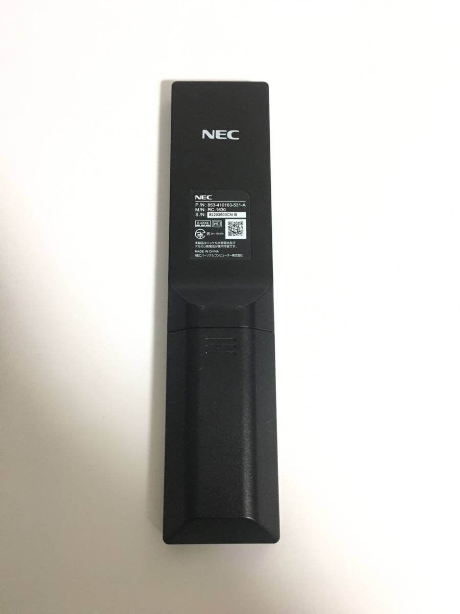 P20 美品 NEC RC-1530 PCリモコン ブラックカラー テレビリモコン 1週間動作保証の画像2