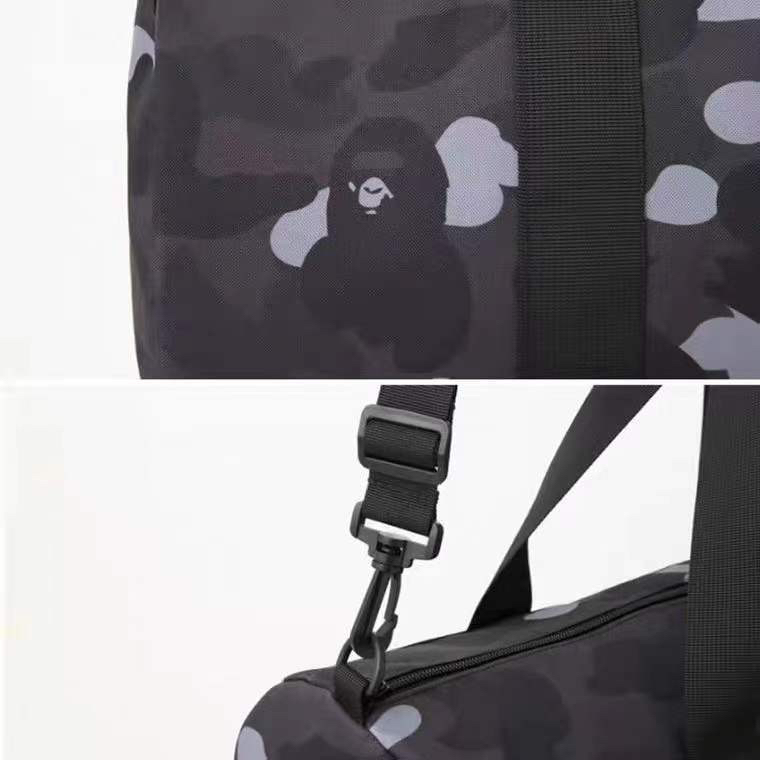 ★１０個出品★BAPE◆A BATHING APE／迷彩カモ◆ア ベイシング エイプ◆ブラックダッフル◆ブラックカモ柄◆CAMO／カモ／付録ノベルティ