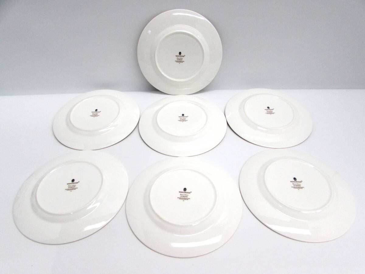 美品 WEDGWOOD ウェッジウッド CURZON カーゾン プレート 7枚セット 小皿 パン皿 ケーキ皿 平皿 直径17.5㎝ 英国製 ブランド 洋食器 陶磁器の画像4