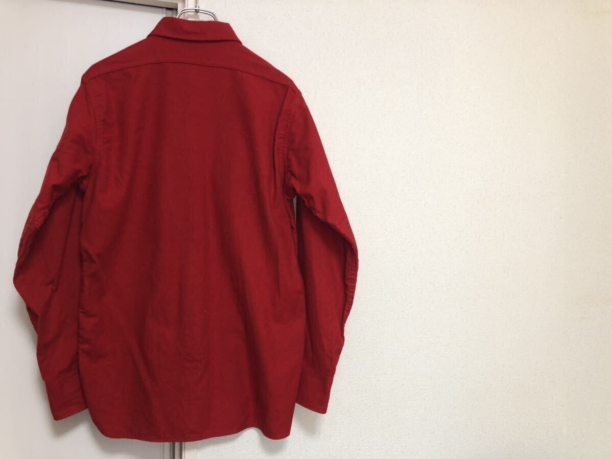 80s極上ヴィンテージMADE IN USA アメリカ製ウールリッチ赤無地ヘビーネルシャツフランネルsize M_画像9