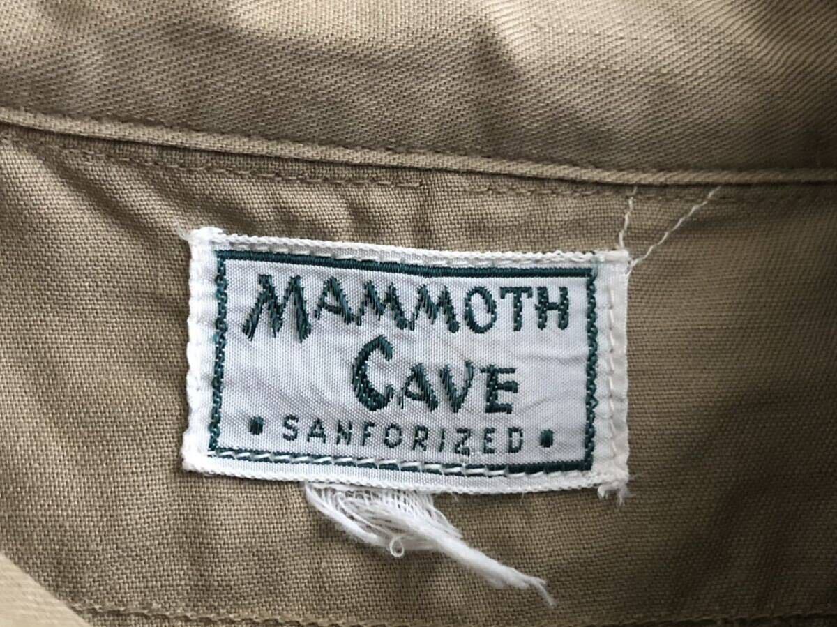 【送料無料】50sヴィンテージMADE IN USAアメリカ製MAMMOTH CAVEワークシャツサイズS程度の画像2