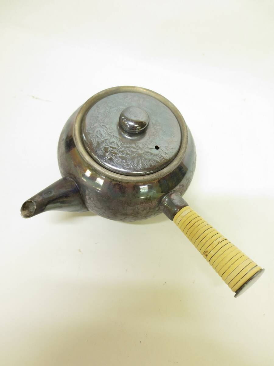 H471 急須 いぶし銀 特選黄銅製 銀川堂 煎茶道具の画像3