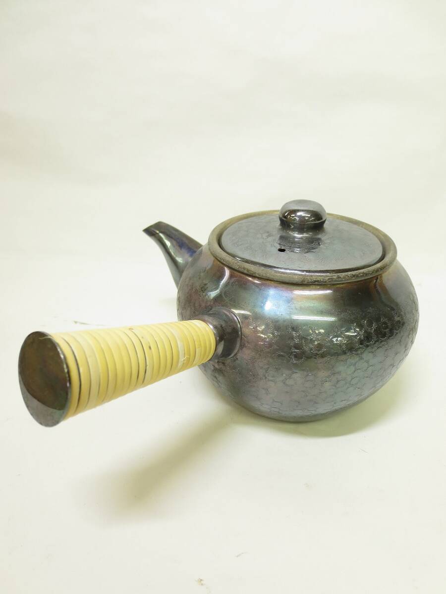 H471 急須 いぶし銀 特選黄銅製 銀川堂 煎茶道具の画像5