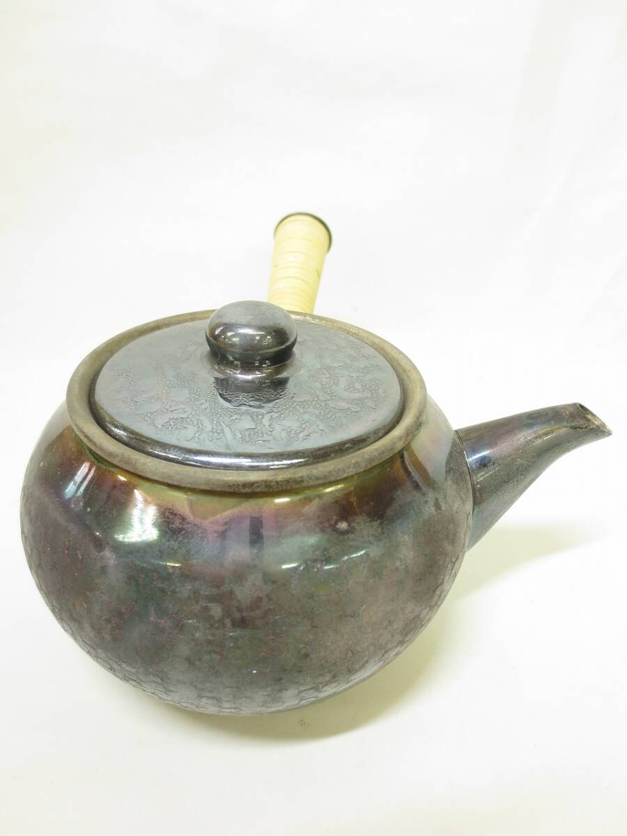 H471 急須 いぶし銀 特選黄銅製 銀川堂 煎茶道具の画像4