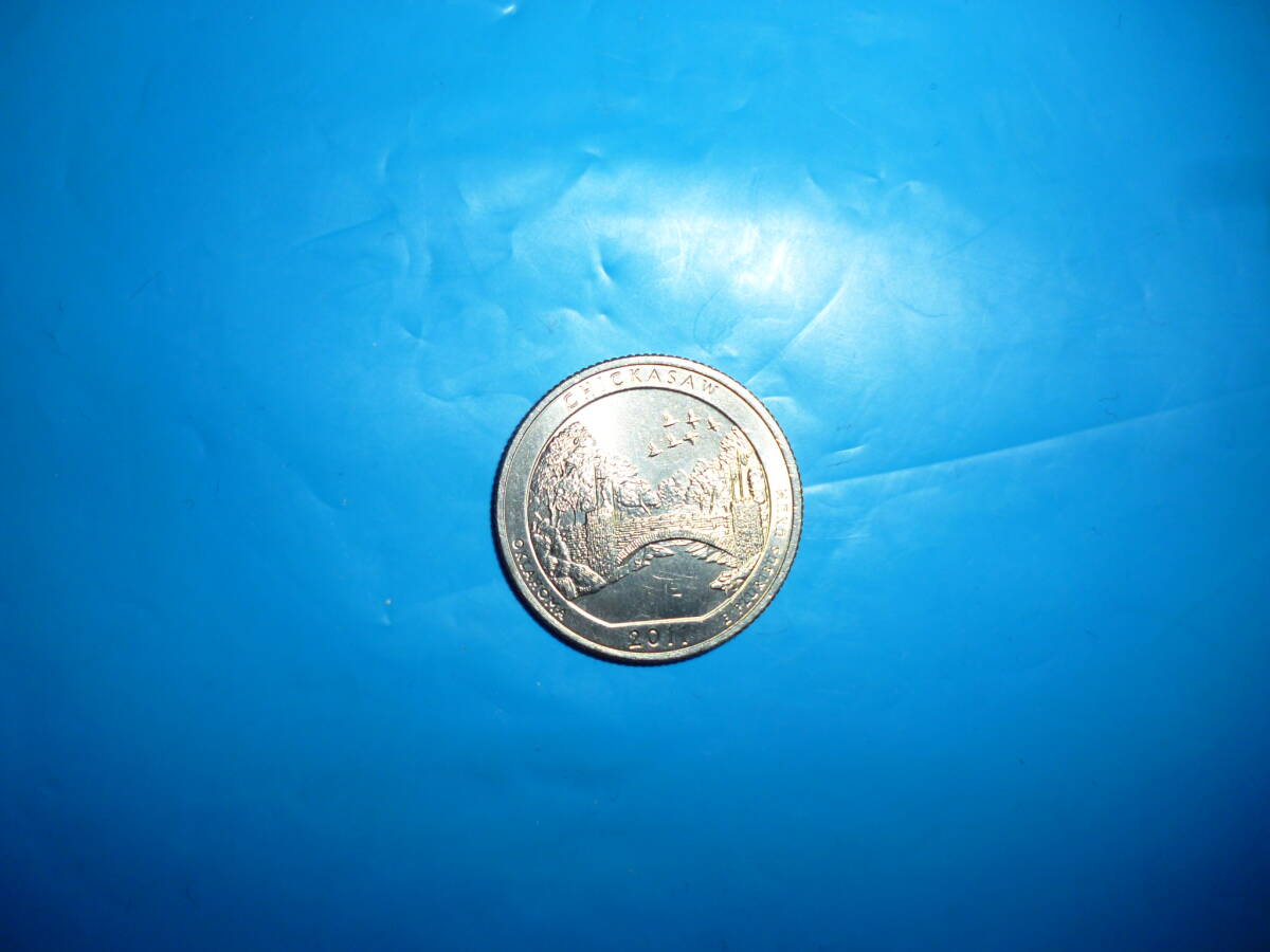 アメリカ クォーター ２５セント硬貨③  NATIONAL PARK シリーズ CHICKASAW 流通品の画像1