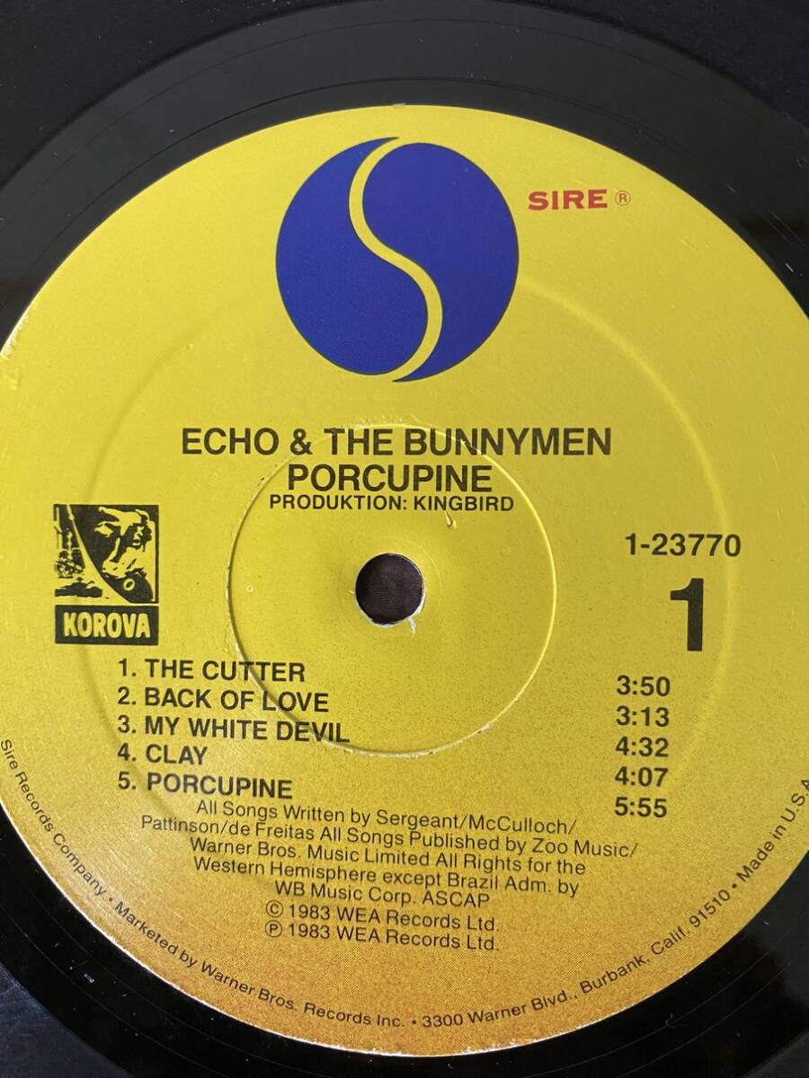 ＬＰ　ECHO AND THE BUNNYMEN :PORCUPIN_画像3