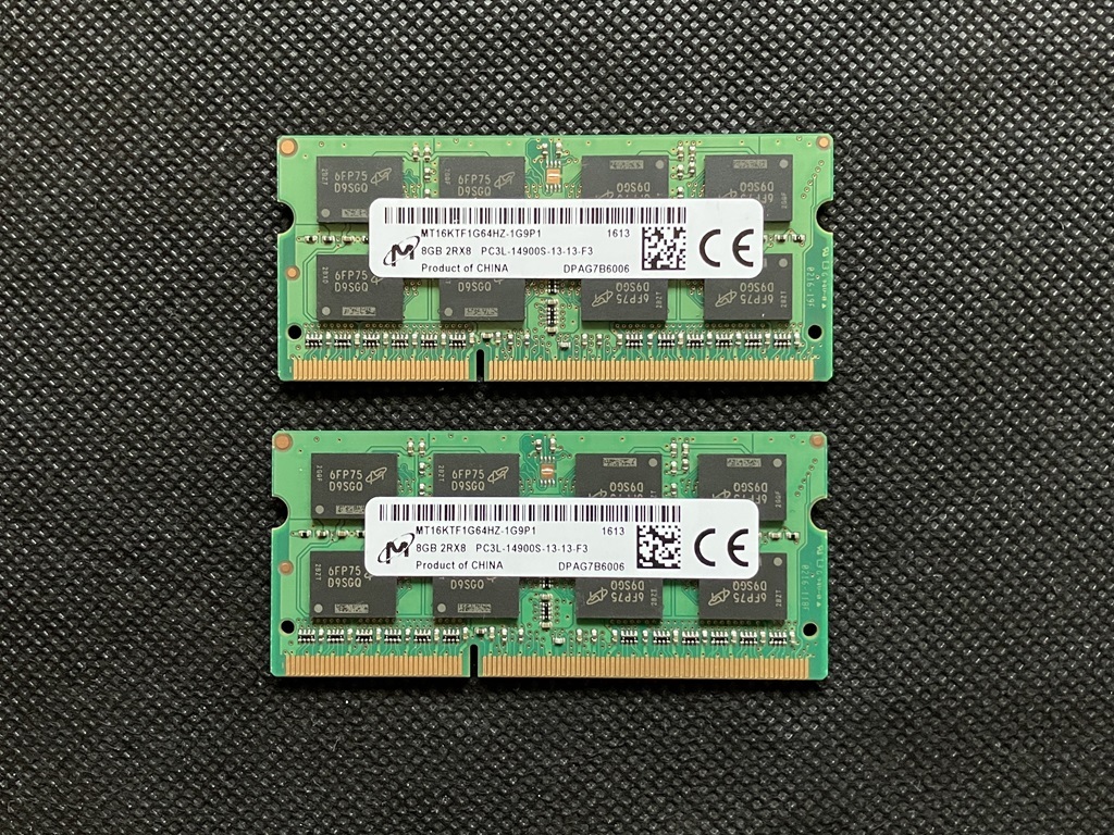 PC3L-14900S 16GB (8GB x 2枚) ノートPC用メモリ（Micron）の画像1