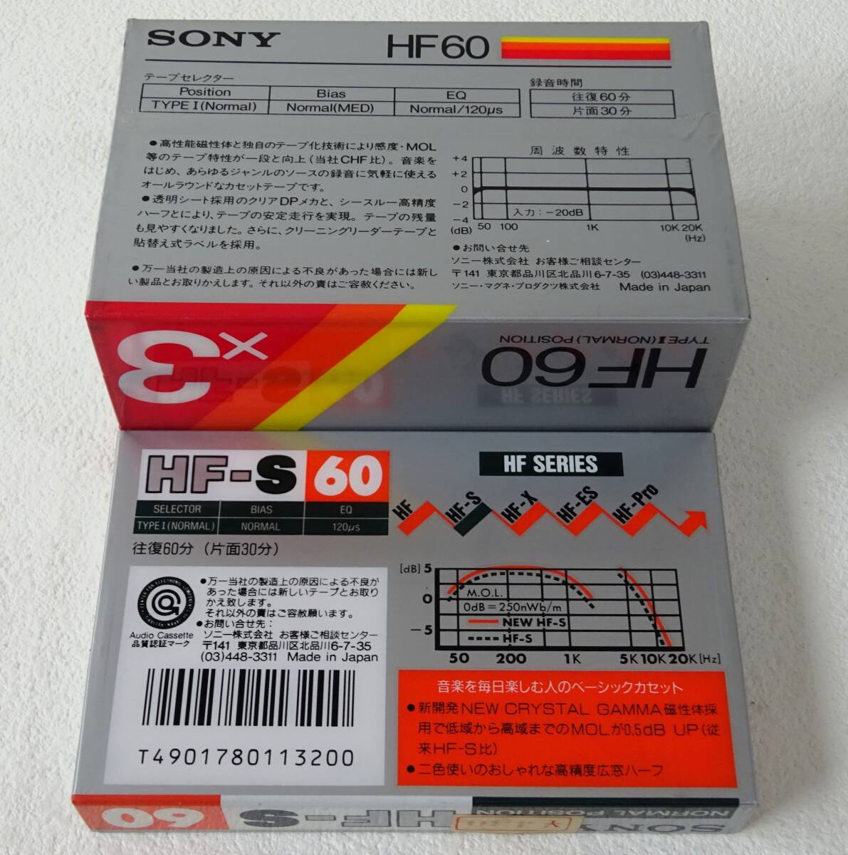 ◆カセットテープ ソニー HF60・HF-S60・4巻組◆古家電 未使用 ノーマル_画像2