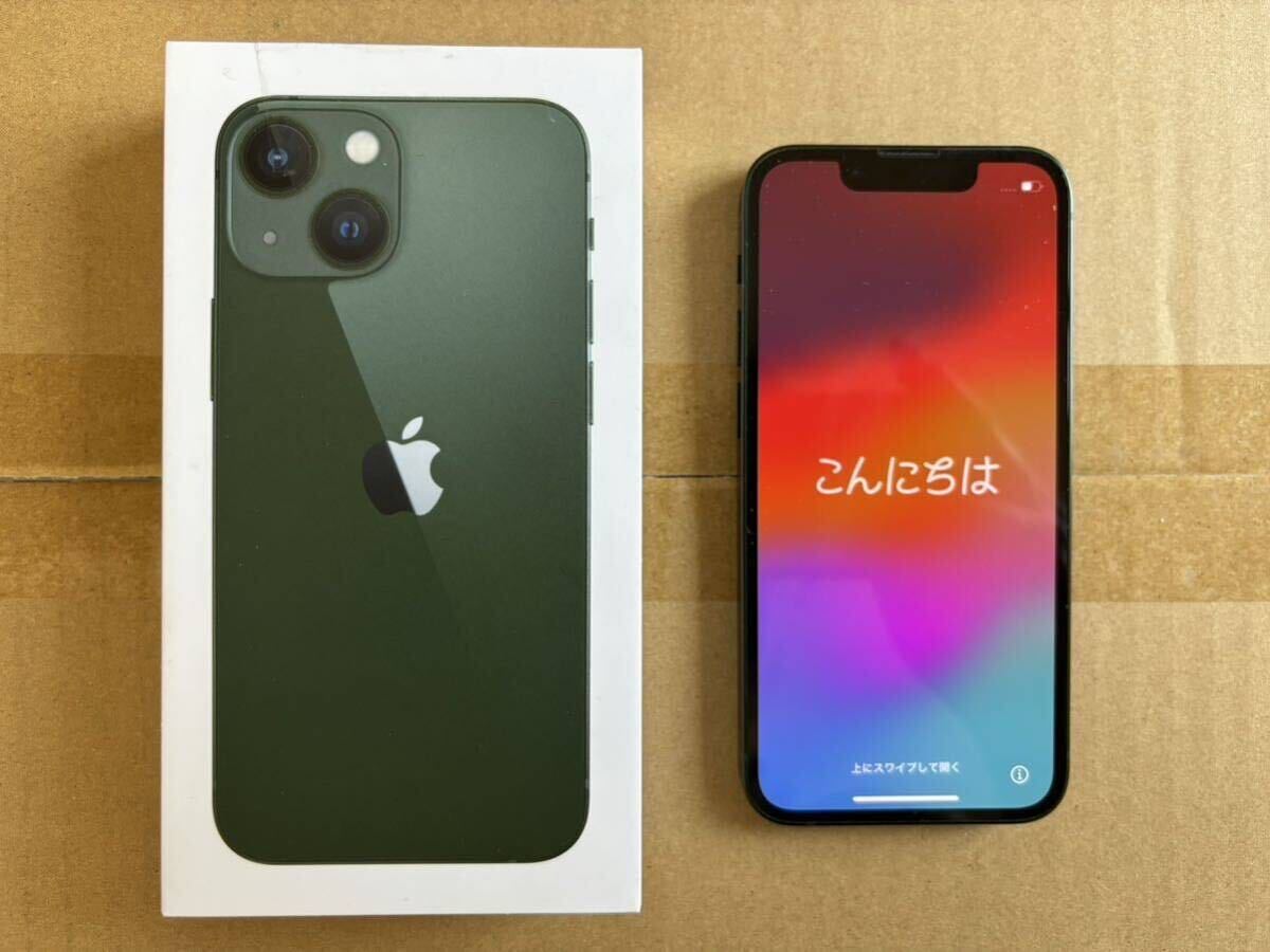 Apple iPhone13mini 128GB 米国版SIMフリー 美品 5.4インチ 純正ケースと保護フィルム付 消せるシャッター音 無音シャッター 即決送料無料の画像1