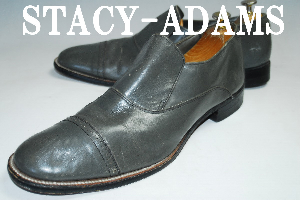 ◆DSC6370◆驚愕の2999円～完全売り切り！STACY-ADANS◆ステイシーアダムス/灰/28.5㎝/良品/ロー/上質レザー！熟練の職人技巧！高級革靴！_上質レザー！熟練の職人技巧！高級革靴！