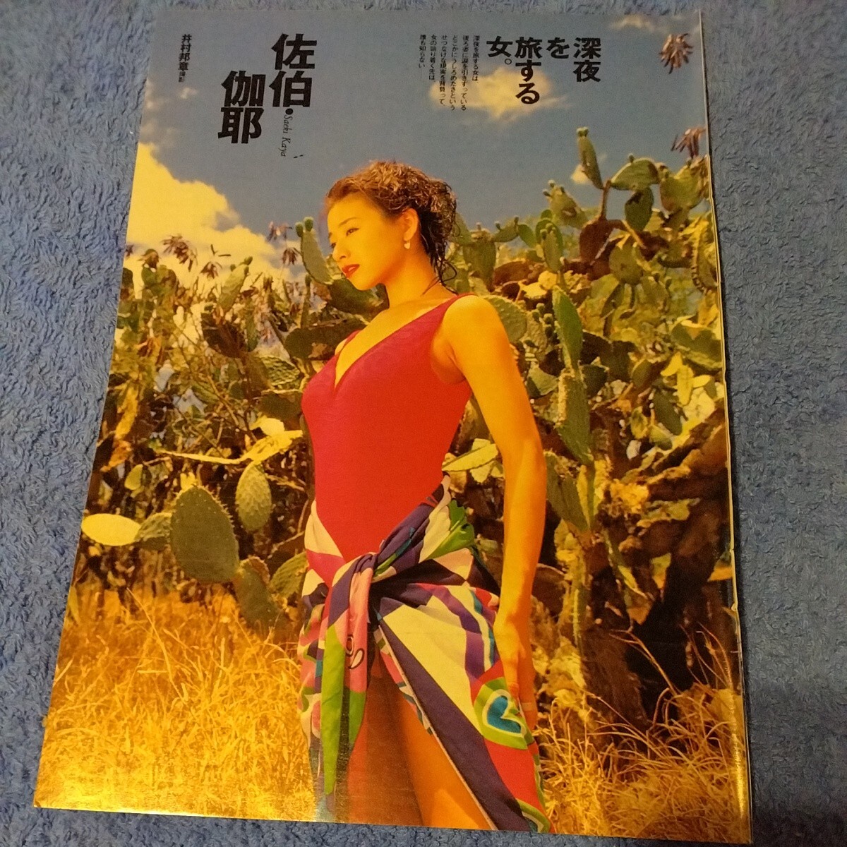 佐伯伽耶　1994年　水着　深夜を旅する女　切抜き　4 ページ　OTP_画像1