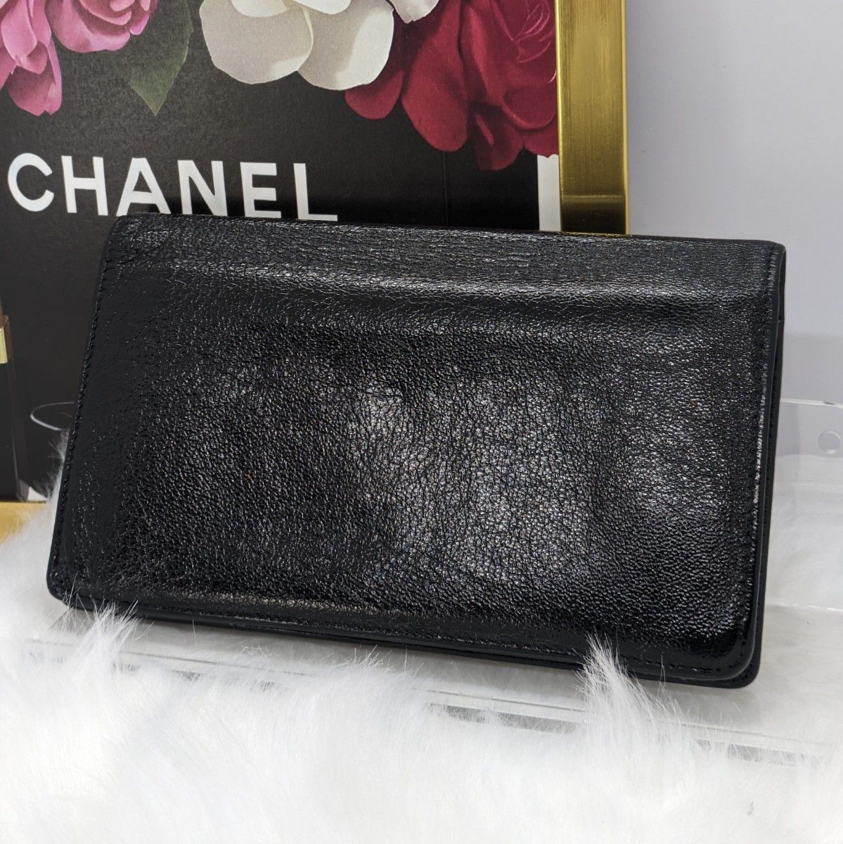 美品 シャネル CHANEL ブラック 長財布 ココマーク 黒　二つ折り財布　