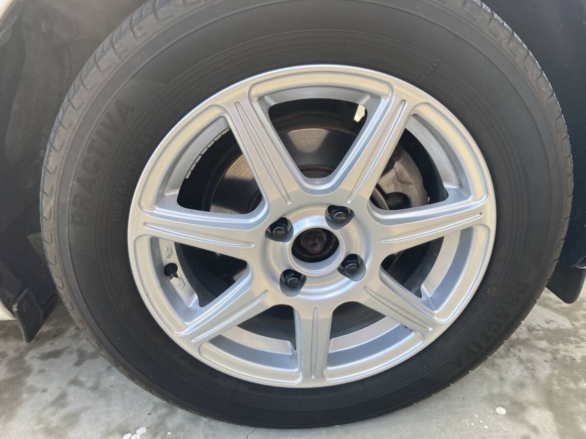 ブリヂストン トップラン TOPRUN R7 PRACTIVA YOKOHAMA 185/65R15うち2本自家塗装 センターキャップ付き 4穴 PCD100 5.5J IN42_画像7