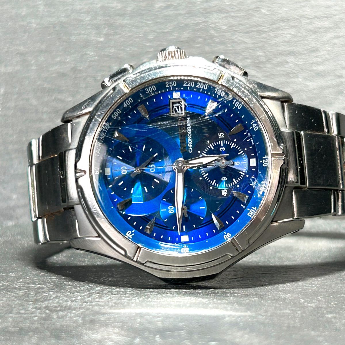 SEIKO セイコー WIRED ワイアード 7T92-0GB0 腕時計 クオーツ アナログ クロノグラフ ステンレススチール ブルー メンズ 新品電池交換済みの画像4