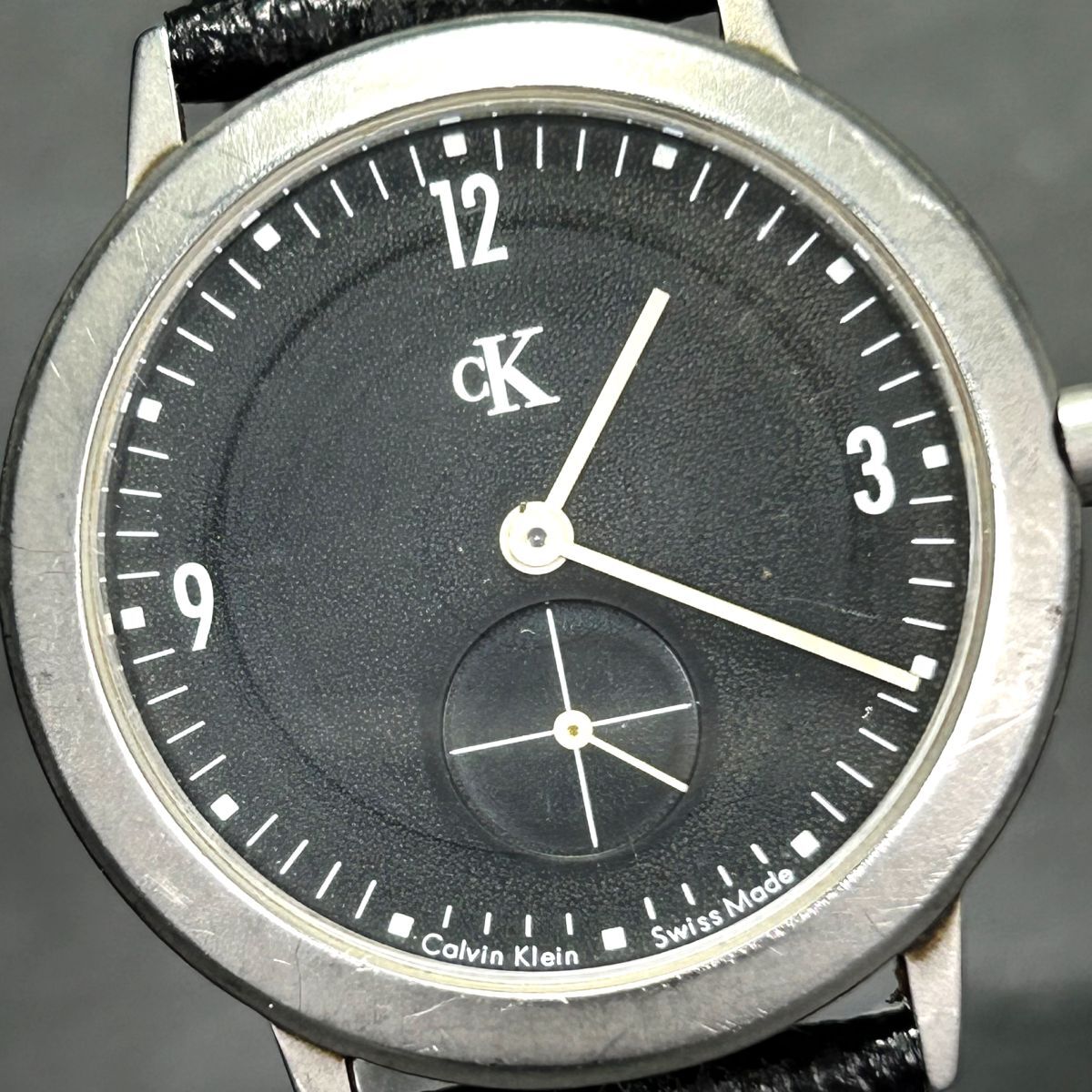 Calvin Klein カルバンクライン K3212 腕時計 クオーツ アナログ スモールセコンド ブラック文字盤 ステンレススチール 新品電池交換済みの画像1