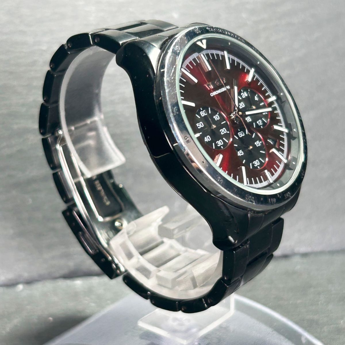 SEIKO セイコー WIRED ワイアード VK63-K006 腕時計 クオーツ アナログ クロノグラフ カレンダー ワインレッド メンズ 新品電池交換済み_画像5
