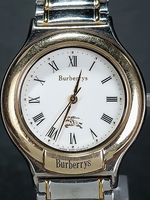 Burberrys バーバリー 6031-G03600 アナログ 腕時計 ホワイト文字盤 ゴールド＆シルバー スモールサイズ メタルベルト ステンレススチールの画像1