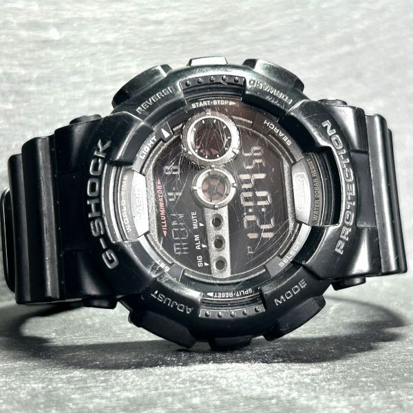 CASIO カシオ G-SHOCK ジーショック GD-100-1B 腕時計 クオーツ デジタル カレンダー 多機能 ブラック ステンレススチール 新品電池交換済_画像4