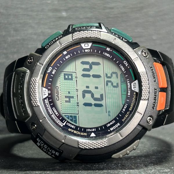 CASIO カシオ PRO TREK プロトレック PRW-1000J-1 腕時計 タフソーラー 電波時計 デジタル 多機能 トリプルセンサー メンズ 動作確認済みの画像4