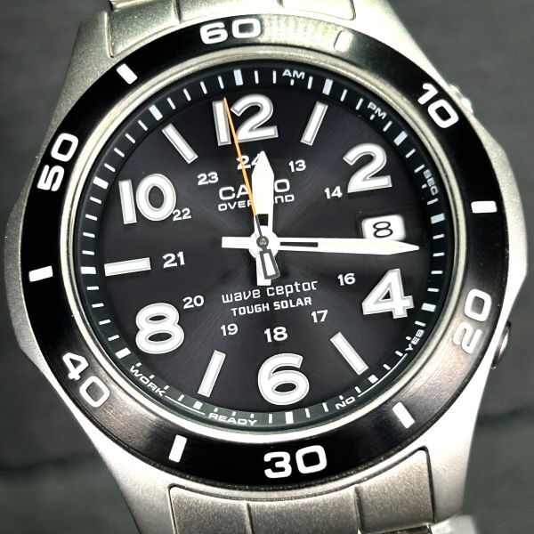 美品 CASIO カシオ wave ceptor ウェーブセプター オーバーランド OVW-110DJ-1A 腕時計 タフソーラー 電波時計 アナログ カレンダー メンズの画像1
