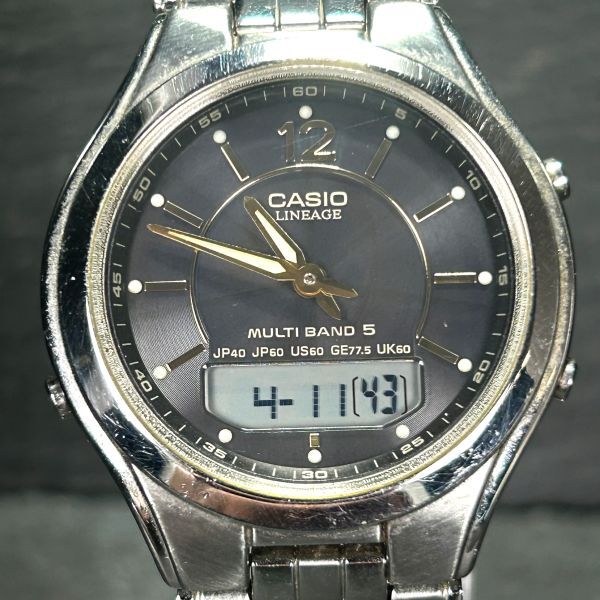 CASIO カシオ LINEAGE リニエージ LCW-M200DJ-1A 腕時計 タフソーラー 電波時計 アナデジ ブラック×ゴールド カレンダー 動作確認済みの画像3