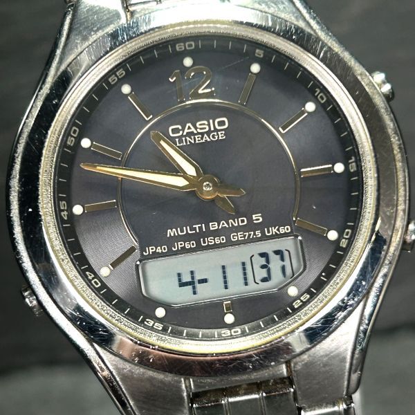 CASIO カシオ LINEAGE リニエージ LCW-M200DJ-1A 腕時計 タフソーラー 電波時計 アナデジ ブラック×ゴールド カレンダー 動作確認済みの画像1