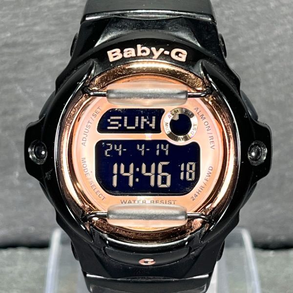 CASIO カシオ Baby-G ベビージー BASIC ベーシック BG-169G-1JF 腕時計 デジタル クオーツ カレンダー 多機能 ピンク文字盤 ブラック 樹脂の画像1