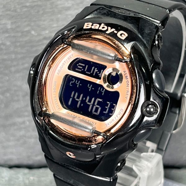 CASIO カシオ Baby-G ベビージー BASIC ベーシック BG-169G-1JF 腕時計 デジタル クオーツ カレンダー 多機能 ピンク文字盤 ブラック 樹脂の画像2