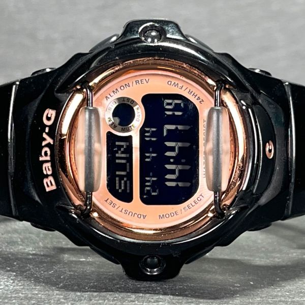 CASIO カシオ Baby-G ベビージー BASIC ベーシック BG-169G-1JF 腕時計 デジタル クオーツ カレンダー 多機能 ピンク文字盤 ブラック 樹脂の画像4