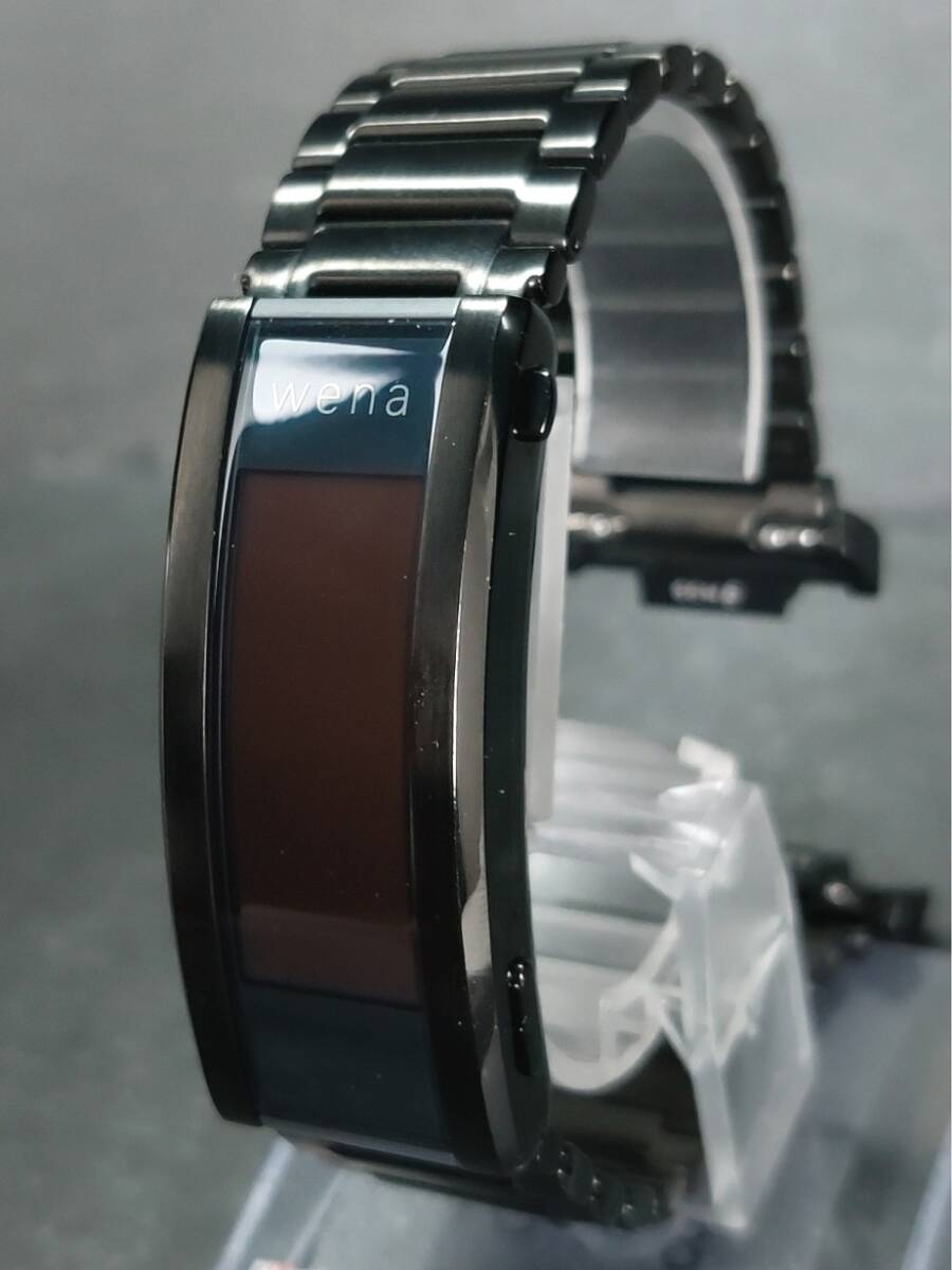 美品 Sony ソニー Wena 3 ウェナ WNW-B21A/B デジタル 多機能 腕時計 スマートウォッチ オールブラック メタルベルト スモールサイズの画像2