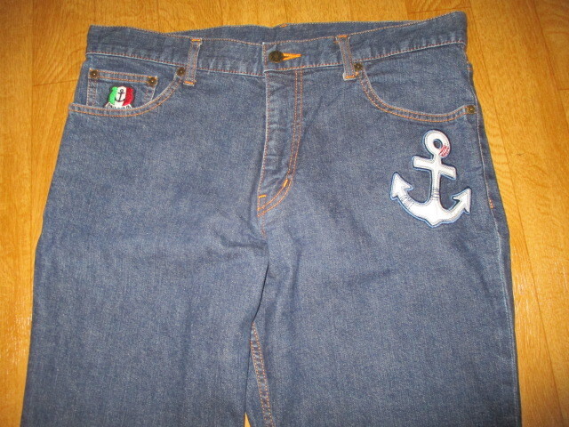 sinakoba marine stylish Golf embroidery Logo G bread *ji- bread * Denim pants size 88 new same beautiful used 