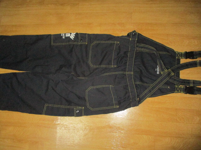  Yellow corn Vintage size unknown (L~LL corresponding )te Caro go Rider's * coverall * overall beautiful used jacket 