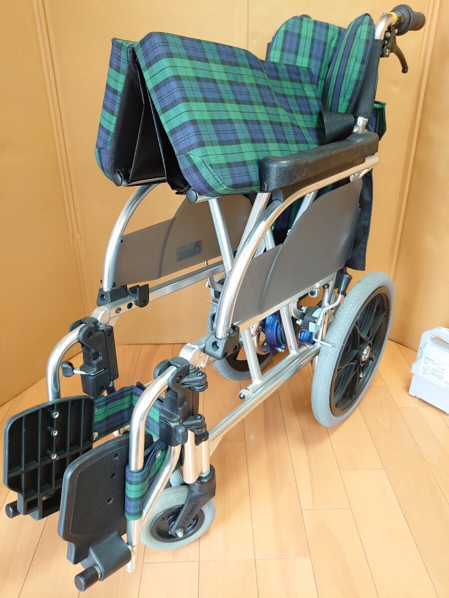 Nabtescoナブテスコ 16DT 電動アシスト車椅子 福祉機器 介助式 軽量 アルミ製 予備バッテリー付 2015年製 らくらく家財電話番号必須の画像6