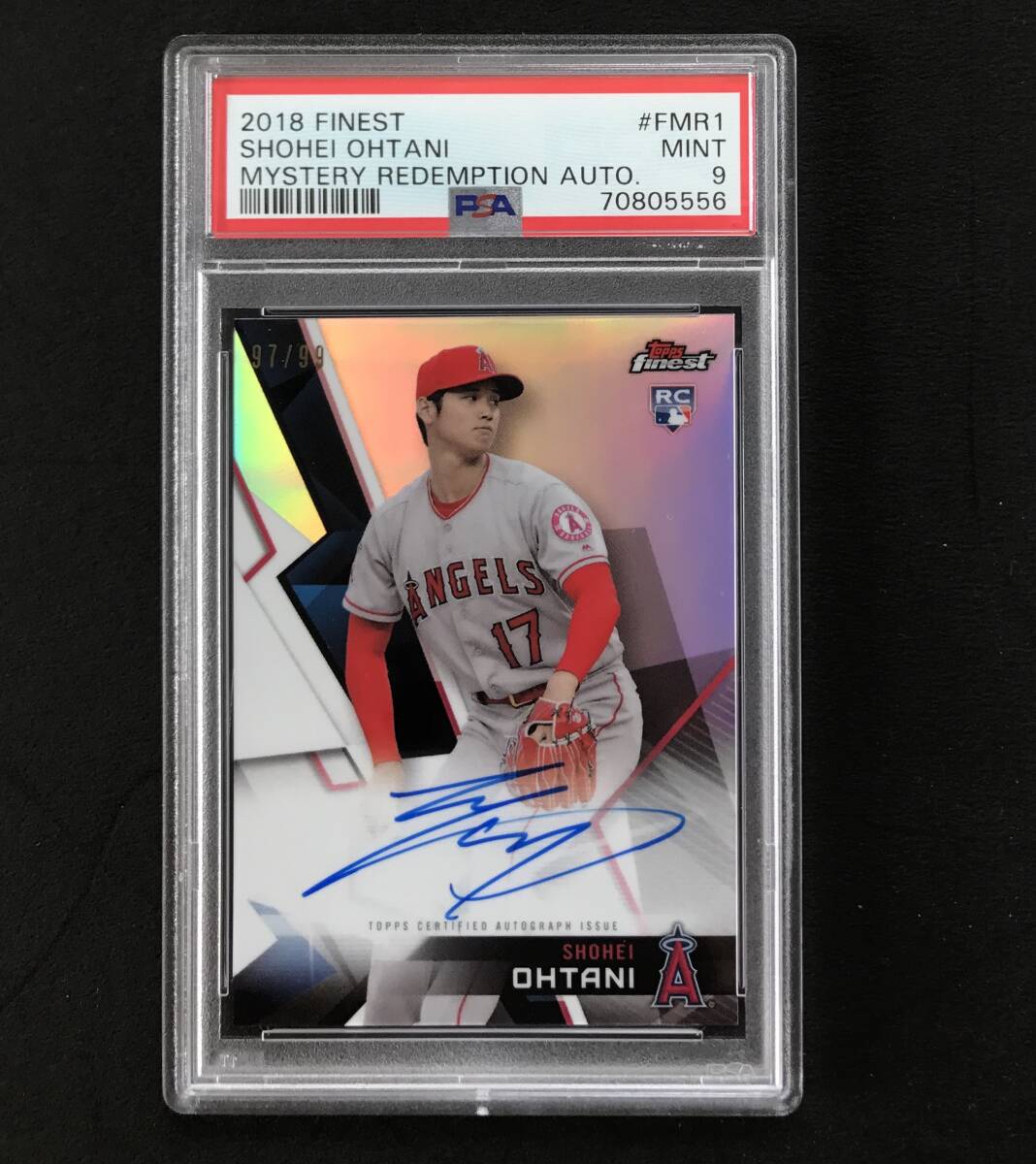 直書き　ルーキー　直筆サインカード　/99　大谷翔平　エンゼルス　ＲＣ　 OHTANI 　2018 topps FINEST ROOKIE AUTO　PSA　鑑定済み　大谷_画像1