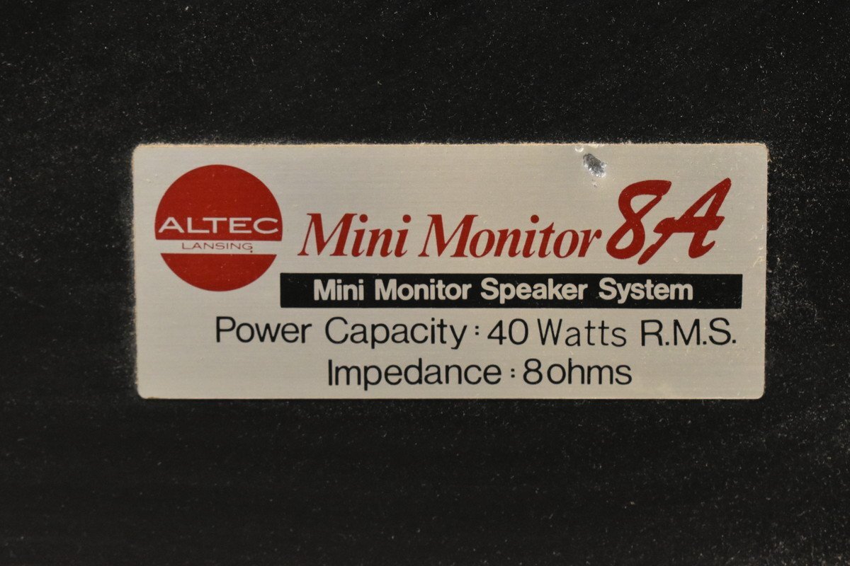 ALTEC アルテック スピーカーペア Mini Monitor 8A N1501-8Aの画像4