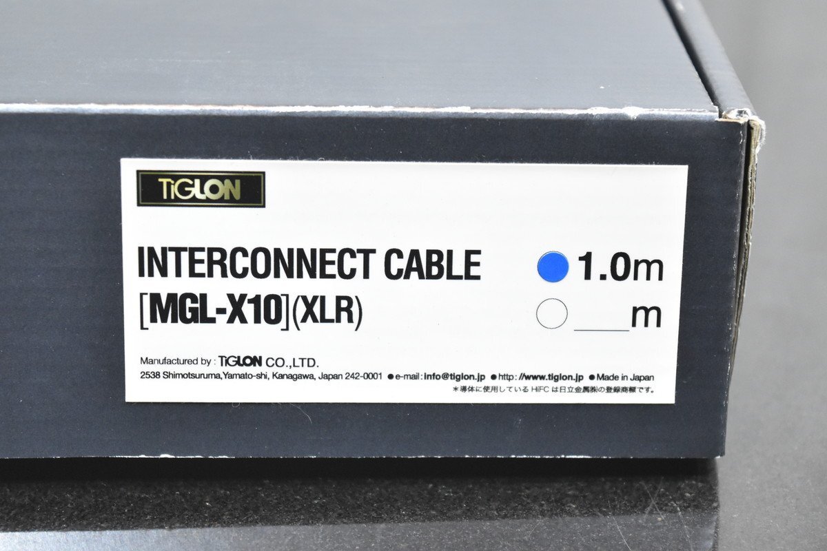 TiGLON/ティグロン インターコネクト XLRケーブル ペア MGL-X10 1.0m ★元箱付属の画像9