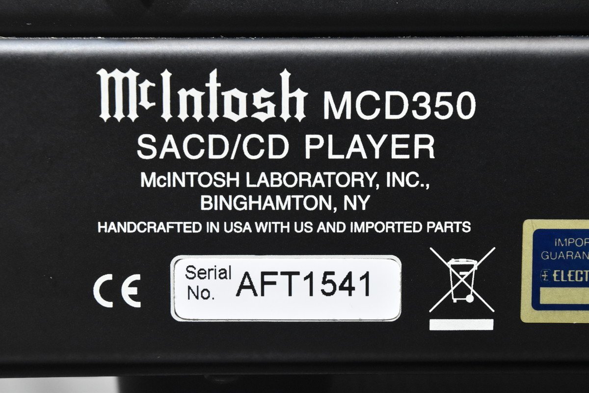 【送料無料!!】McIntosh マッキントッシュ MCD350 SACD/CDプレーヤーの画像7