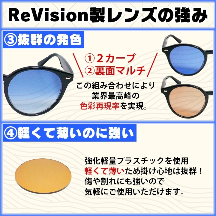  ■ReVision■RB3016 交換レンズ レイバンブルー　51サイズ　リビション　CLUBMASTER クラブマスター_画像3