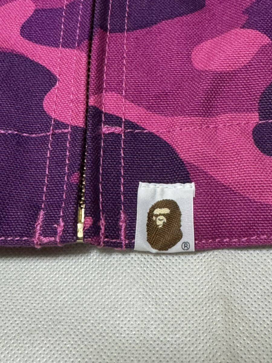 7198 送料無料 A BATHING APE BAPE KAWS CARHARTT WIP DETROIT JACKET デトロイトジャケット PURPLE CAMO 迷彩 エイプ×カーハート L_画像3