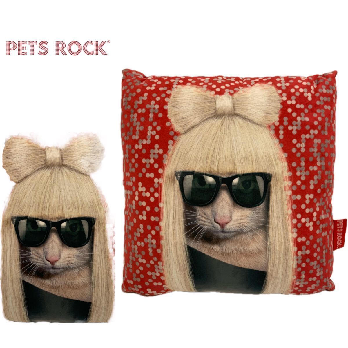 PETS ROCK ペッツロック MADE IN UK イギリス製 takkoda タッコーダ「GAGA」 Lady Gaga レディー・ガガ キャット 猫 クッション アーカイブ_画像1