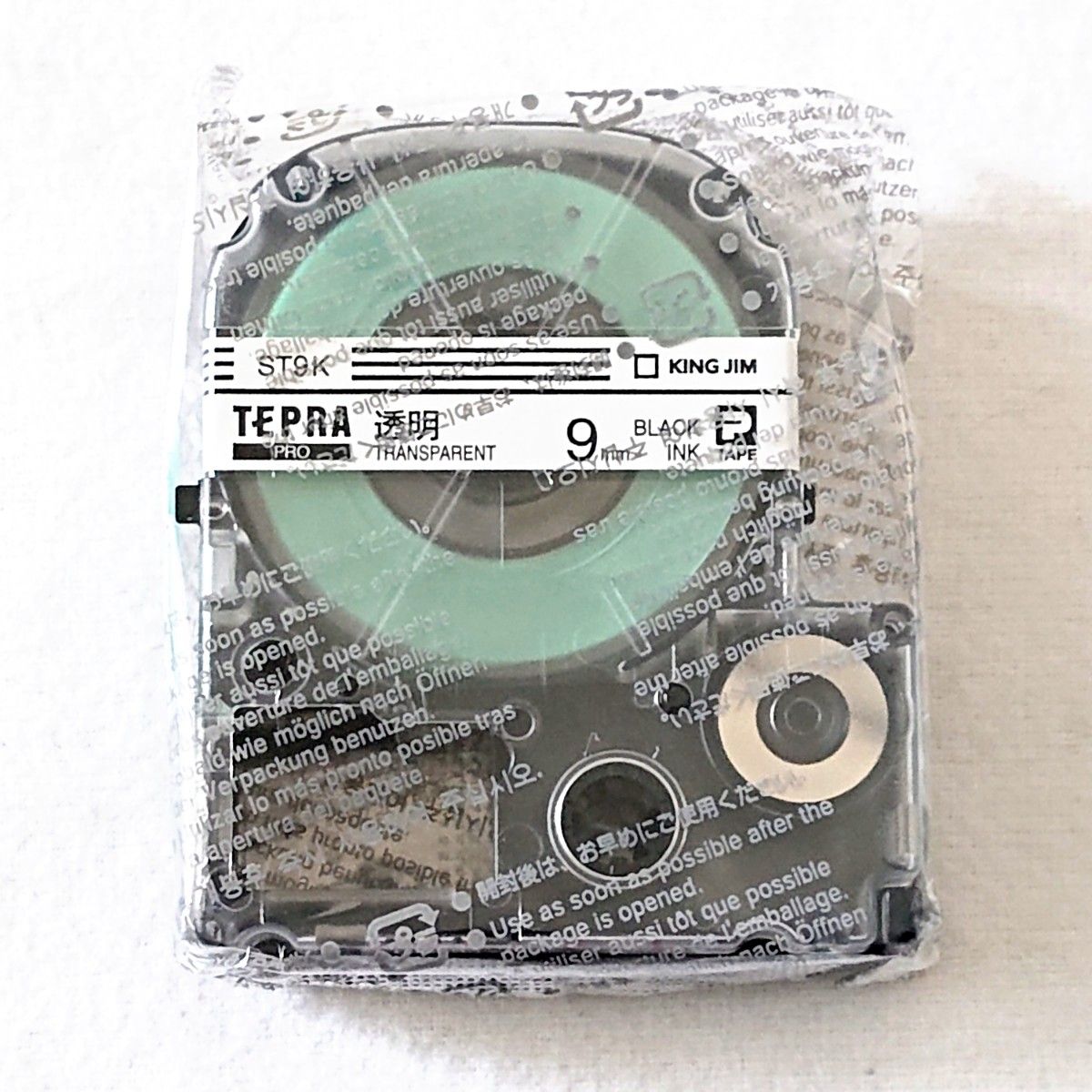 テプラテープ キングジム テプラPRO 純正品 透明【黒文字】の9・12・18・24㎜の4サイズセット