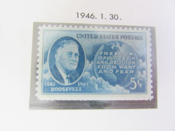アメリカ合衆国 F・D.ルーズベルト大統領追悼 1種完 1946.1.30の画像1