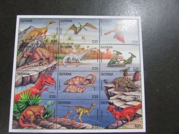 小型シート　ガイアナ共和国；恐竜　12種小型完　19・・-2_画像1