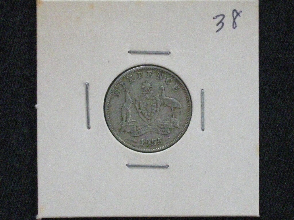 ◆オーストラリア◆6ペンス(pence)銀貨■1955年/Australia 1955 sixpence ElizabethⅡ silver coinの画像3