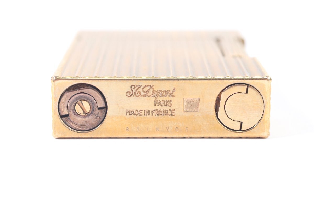S.T.Dupont デュポン ローラー式 ガスライター ゴールドカラー 喫煙具 喫煙グッズ 箱付 ジャンク 4476-Nの画像7