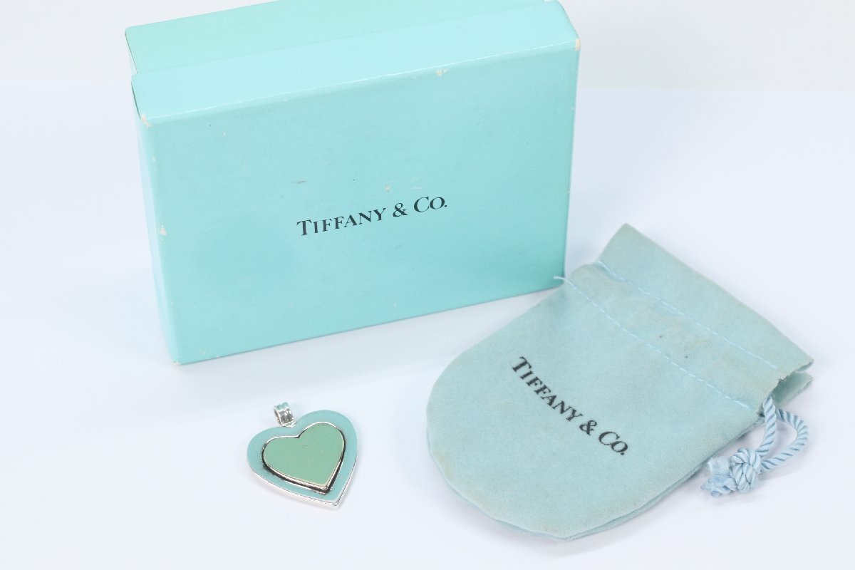 Tiffany & Co. ティファニー ハート プレート SV925/750 K18 コンビ ペンダントトップ アクセサリー 4382-Aの画像1